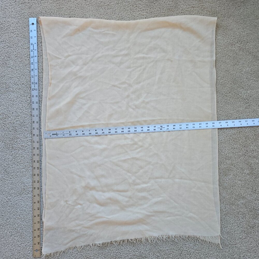 Cashmere Scarf Pale Peach Woven Lightweight Tissue weight - Picture 5 of 11